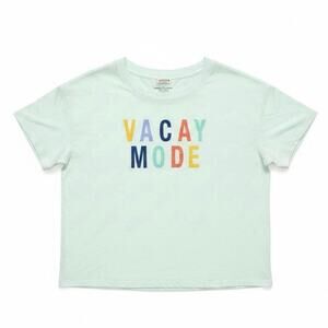 Tru Self Sz XL Vacay Mode graphics t-shirt Multi color letters mint green | NWT